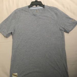 Tracksmith Horizon Medium T-shirt.  Grey and white